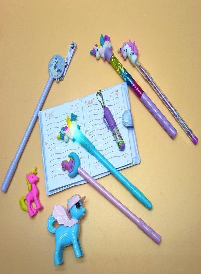 Tera13 TERA 13 Stationary Combo Set (Pack of 8 Items) Unicorn Stationery Items for Kids, Diary with Pen, Pen Pencil Eraser Kit, Stationery Set for Girls Return Gifts for Kids - Image 2